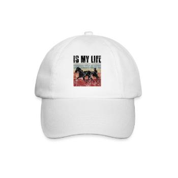 Ma vie est-elle Trabreiter Trabrennen Trabreiten Retro - Casquette classique - blanc/blanc - Devant