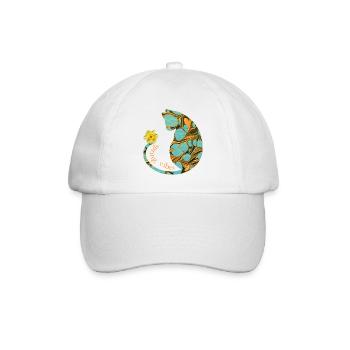 Chat avec fleur E 204 - Casquette classique - blanc/blanc - Devant