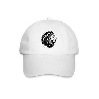 Löwenkopf Löwe Silhouette - Baseballkappe - Weiß/Weiß - Vorne