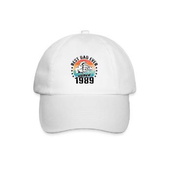 Bester Papa der Welt seit 1989 Vatertag - Baseballkappe - Weiß/Weiß - Vorne
