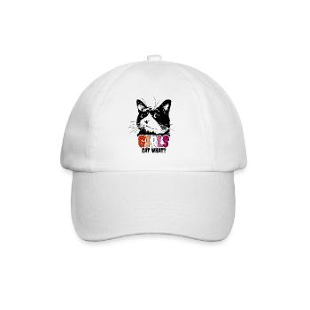 Les filles mangent quelque chose - Casquette classique - blanc/blanc - Devant