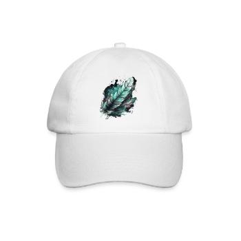 Feder Federn Indianer Geschenk - Baseballkappe - Weiß/Weiß - Vorne