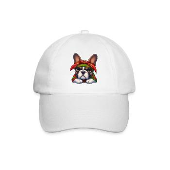 Bouledogue français Le rappeur - Casquette classique - blanc/blanc - Devant