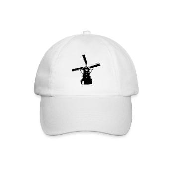 Windmühle schwarz - Baseballkappe - Weiß/Weiß - Vorne