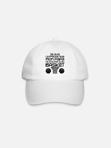 Mon papa ne joue pas toujours au basket - Casquette classique - blanc/blanc
