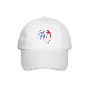 rooster blue white red - Baseball Cap - white/white - Front