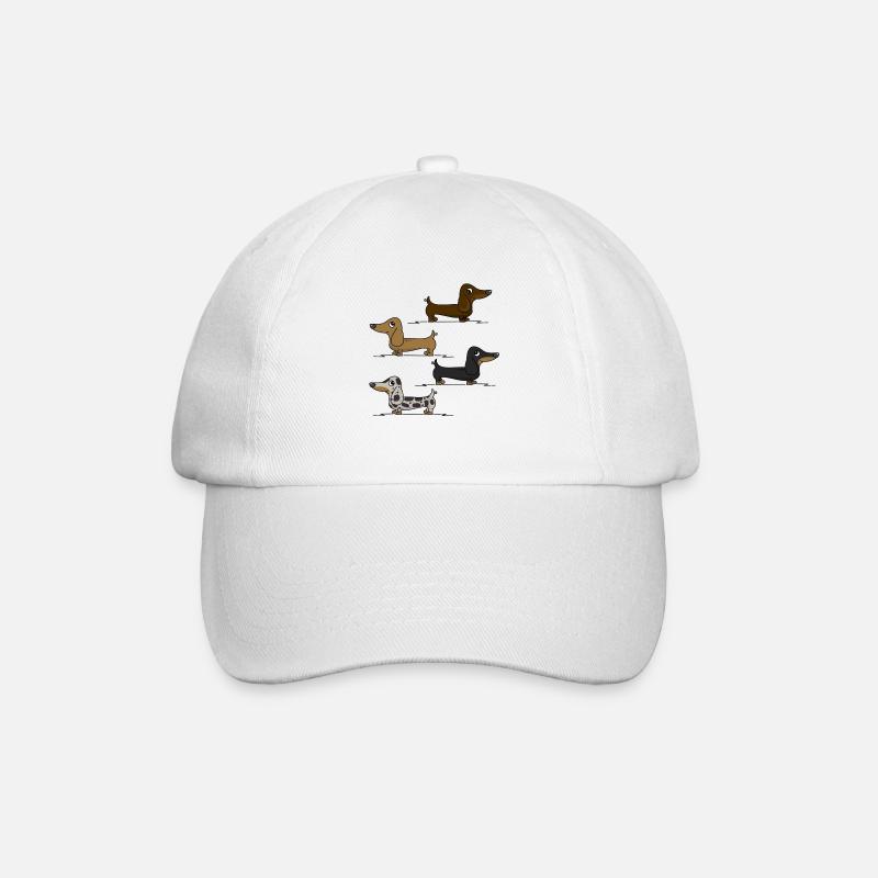 Dachshunds - Baseball Cap - white/white