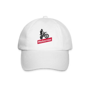 motocross dirt bike - Baseballkappe - Weiß/Weiß - Vorne