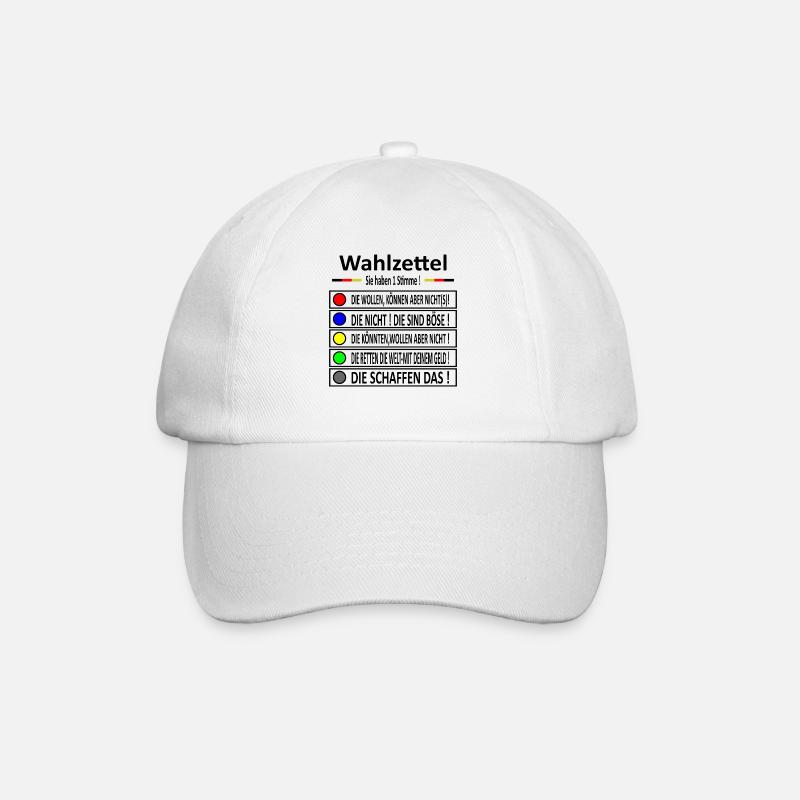 Wahlzettel 1 - Baseballkappe - Weiß/Weiß