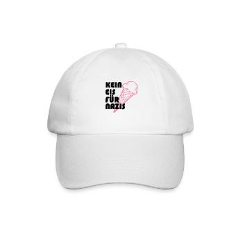 Kein Eis Für Nazis black - Baseballkappe - Weiß/Weiß - Vorne