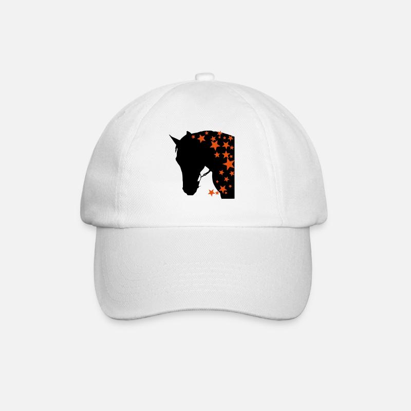 Tête de cheval 6 étoile gauche - Casquette classique - blanc/blanc