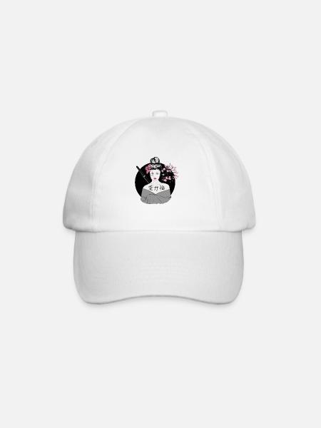 Moderne Geisha Japan - Baseballkappe - Weiß/Weiß