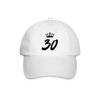30 Zahl Krone - Baseballkappe - Weiß/Weiß - Vorne