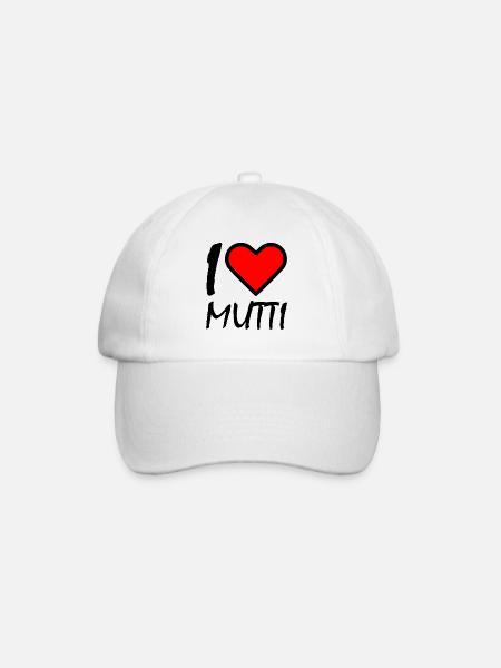 I love mutti - Baseballkappe - Weiß/Weiß