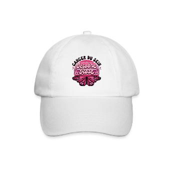 Papillon Retro Cancer Du Sein Octobre Rose - Casquette classique - blanc/blanc - Devant