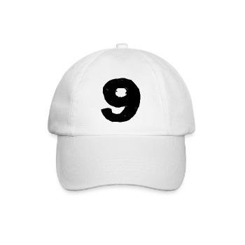 9 Zahl Trikot - Baseballkappe - Weiß/Weiß - Vorne