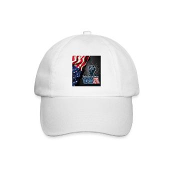 USA, stars and belts - Baseball Cap - white/white - Front