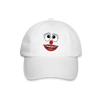 Clown Laughing Face Carnival Carnival Costume - Baseball Cap - white/white - Front