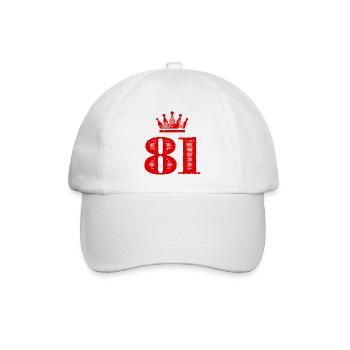 81 Zahl Krone - Baseballkappe - Weiß/Weiß - Vorne