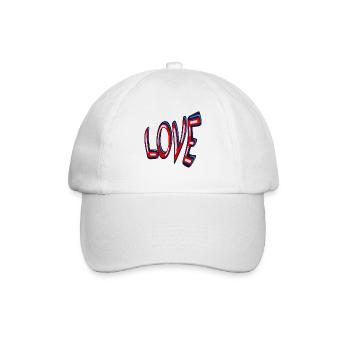 Love Liebe ein 3D Design - Baseballkappe - Weiß/Weiß - Vorne