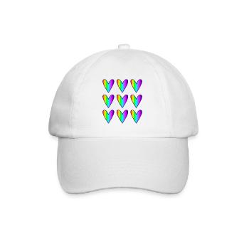 MOM. MOTHER's DAY. HAPPY MOTHER'S DAY. HEART - Baseball Cap - white/white - Front