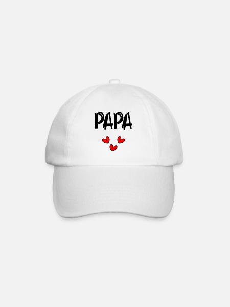 FÊTE DES PÈRES. BONNE FÊTE PAPA. PAPA. BONNE FÊTE - Casquette classique - blanc/blanc