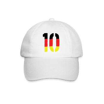 10 Zahl symbol Germany - Baseballkappe - Weiß/Weiß - Vorne