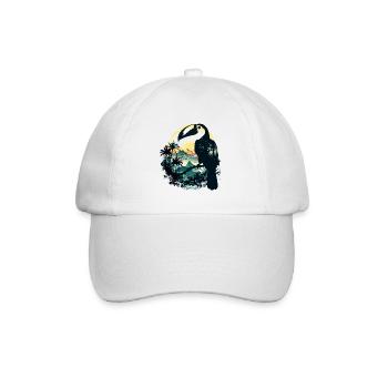 Jungle d'oiseaux toucans - Casquette classique - blanc/blanc - Devant