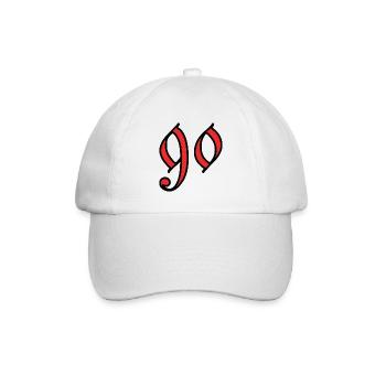 90. 90 JAHRE. 90. JAHRESTAG. 90-JÄHRIGES JUBILÄUM. - Baseballkappe - Weiß/Weiß - Vorne