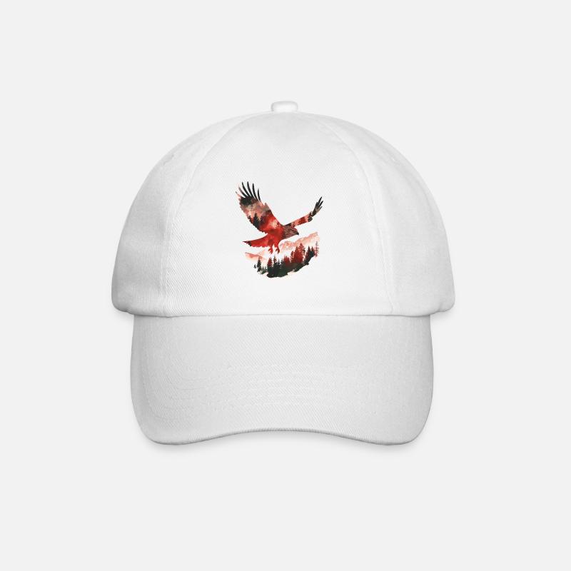 Roter Milan Vogel Greifvogel - Baseballkappe - Weiß/Weiß