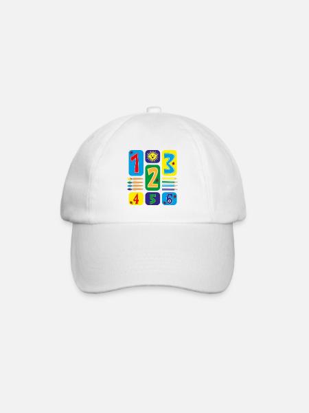 Tolle Zahlen für die Grundschulzeit. - Baseballkappe - Weiß/Weiß