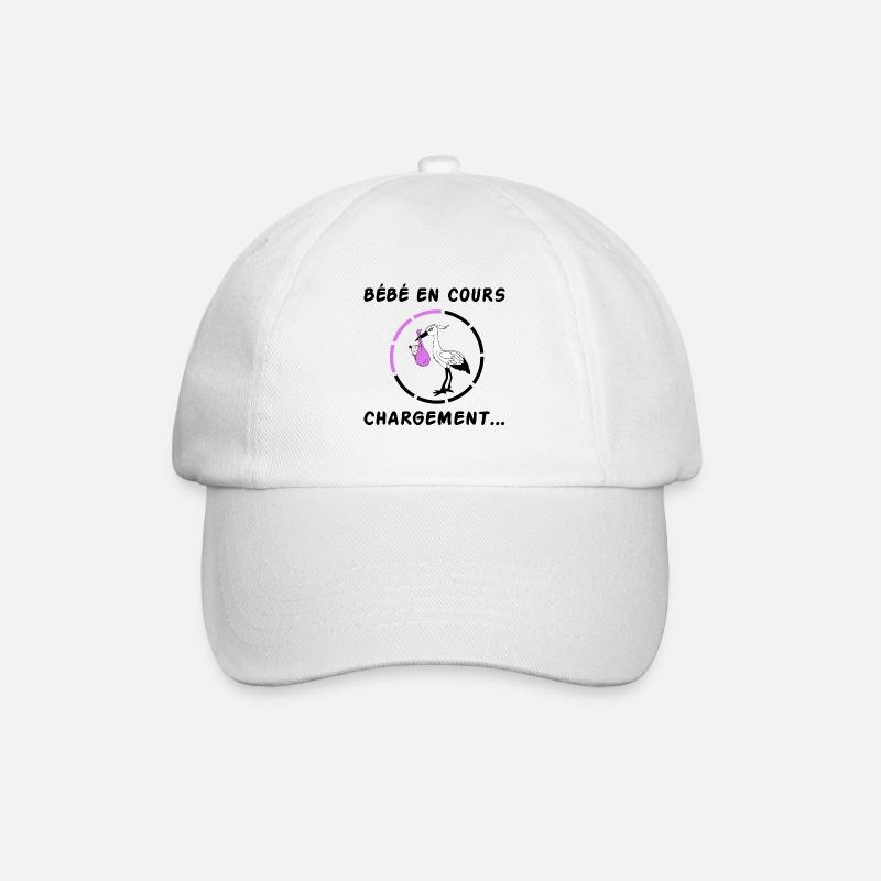 bébé en cours - Annoncer grossesse - Casquette classique - blanc/blanc