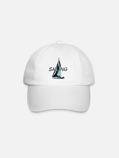 Sailing, sailboat - Baseball Cap - white/white