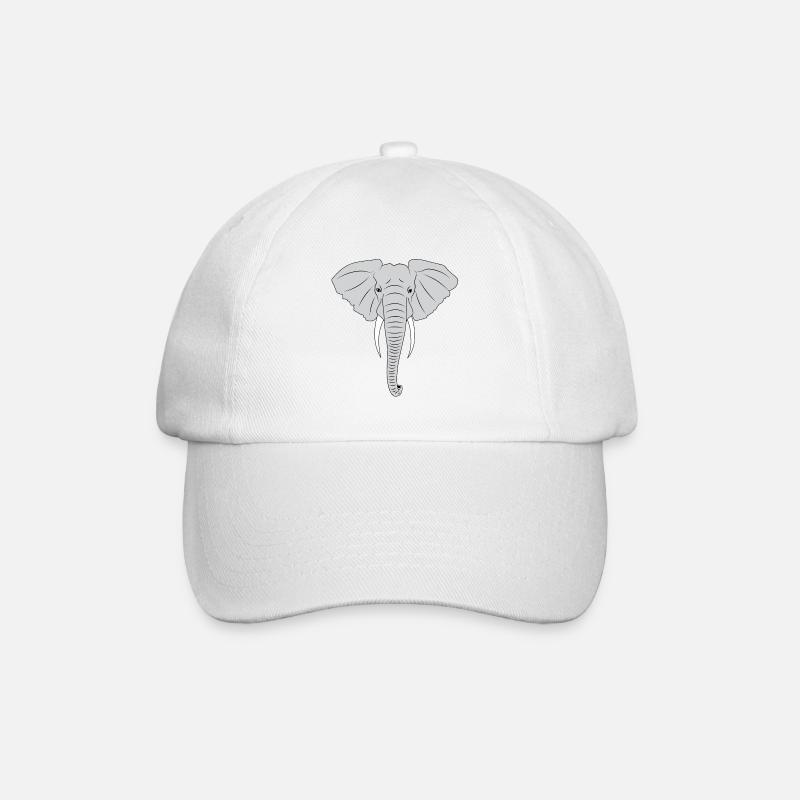 Elefant - Baseballkappe - Weiß/Weiß