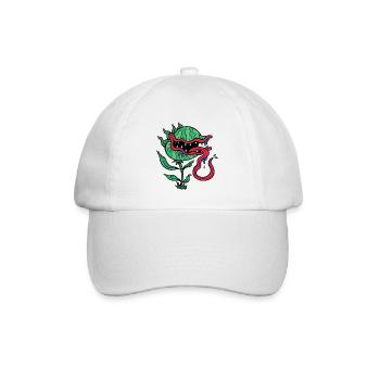 Carnivorous plant that wants to eat you. - Baseball Cap - white/white - Front