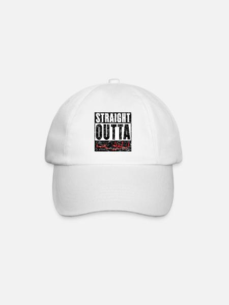Straight Outta Marokko für Marokkaner - Baseballkappe - Weiß/Weiß