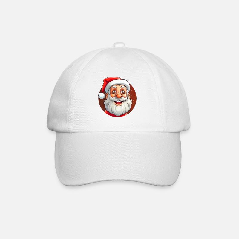 Glücklicher Weihnachtsmann - Baseballkappe - Weiß/Weiß