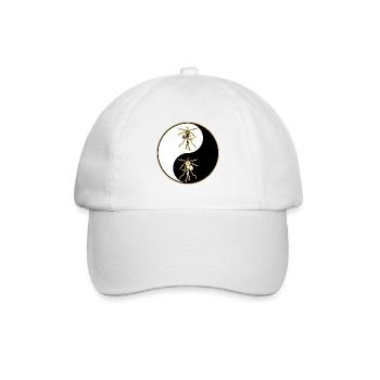 Schamane tanzt in Yin Yang - Baseballkappe - Weiß/Weiß - Vorne