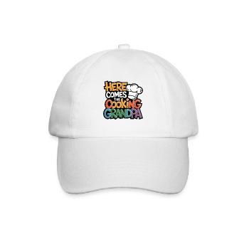Here comes the cooking grandpa - Baseball Cap - white/white - Front