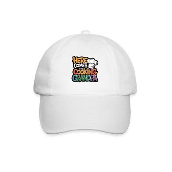 Here comes the cooking grandpa - Baseball Cap - white/white - Front