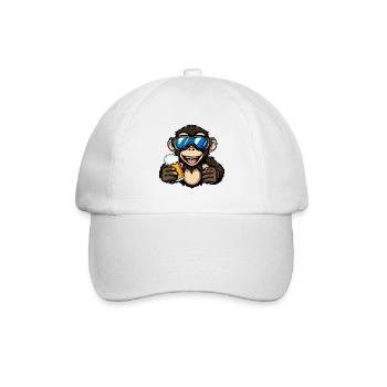 Affe Apres Ski Bier - Baseballkappe - Weiß/Weiß - Vorne