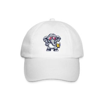 Elephant après-ski beer - Baseball Cap - white/white - Front