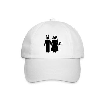 Bride and Groom - Ajoutez votre propre texte - Casquette classique - blanc/blanc - Devant