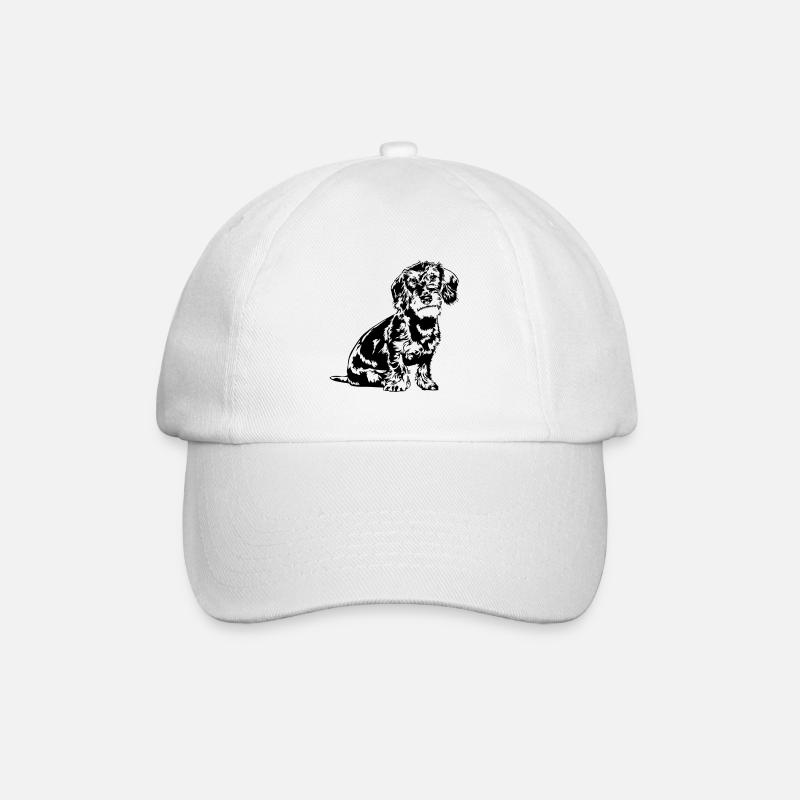 RAUHAARDACKEL Rauhaarteckel Wilsigns chiens de chasse - Casquette classique - blanc/blanc