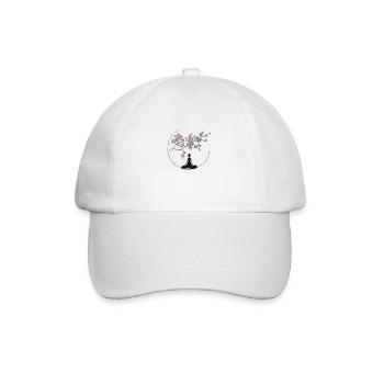 Blüte mit Buddha - Baseballkappe - Weiß/Weiß - Vorne