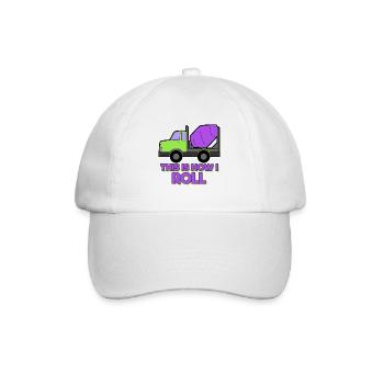 Bagger Baustelle Bauarbeiter Bau Rollen I Geschenk - Baseballkappe - Weiß/Weiß - Vorne