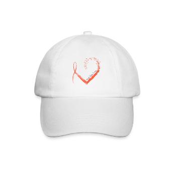 Ribbon Heart Multiple Sclerosis Awareness - Baseball Cap - white/white - Front