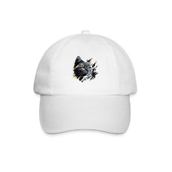 graues Kätzchen, Katze - Baseballkappe - Weiß/Weiß - Vorne