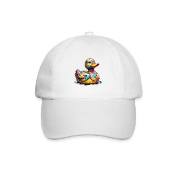 Gummiente / Badeente / Wasser / Badewanne - Baseballkappe - Weiß/Weiß - Vorne