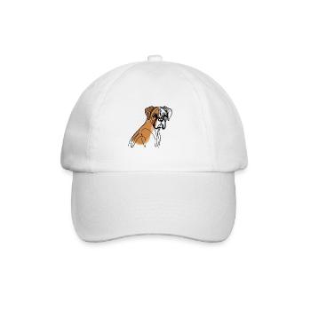 German Boxer Dog Line Black Design Line Art - Baseball Cap - white/white - Front